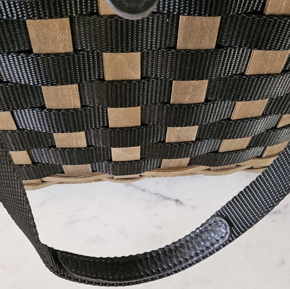 Longaberger Handmade Basket Weave To Go Tote Purse - Picture 7 of 14